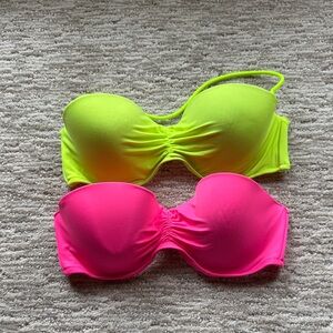 Victoria's Secret Neon Green and Pink Bikini Tops